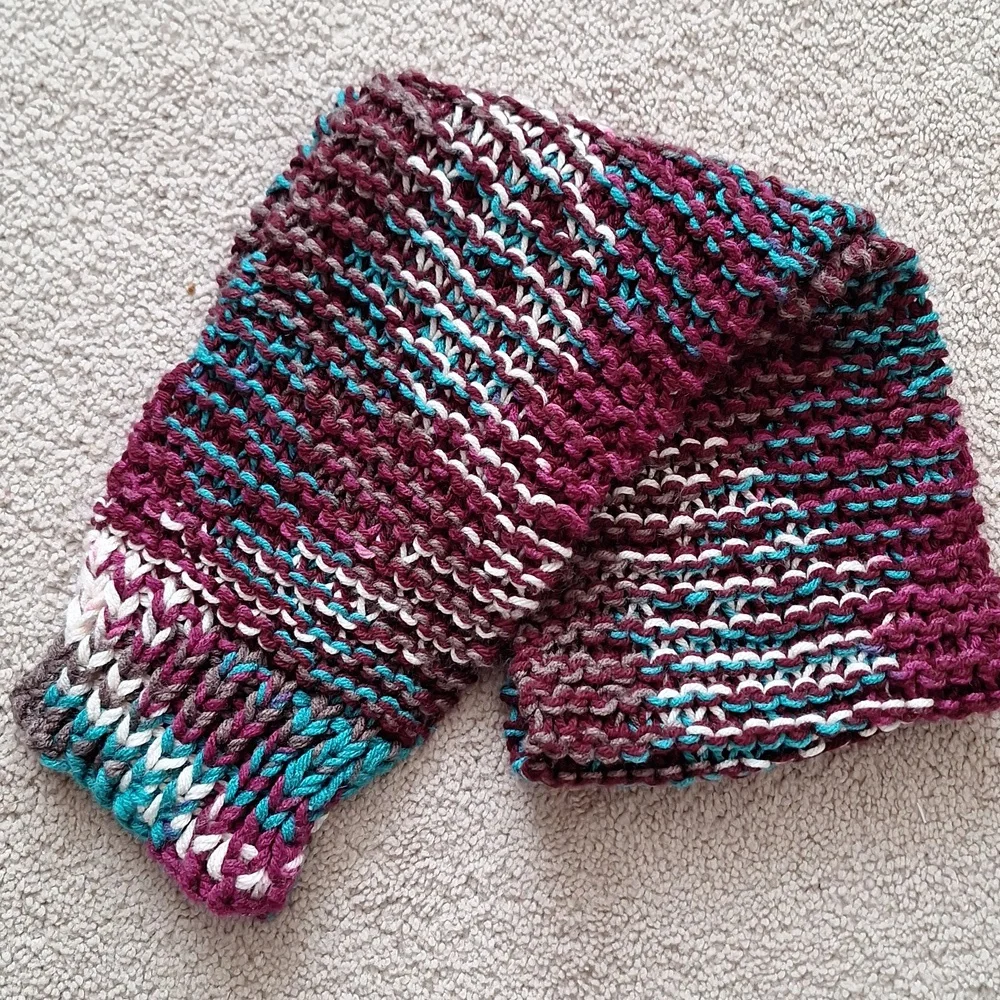 Handmade Knit Scarf and Beanie Set - Multicolor